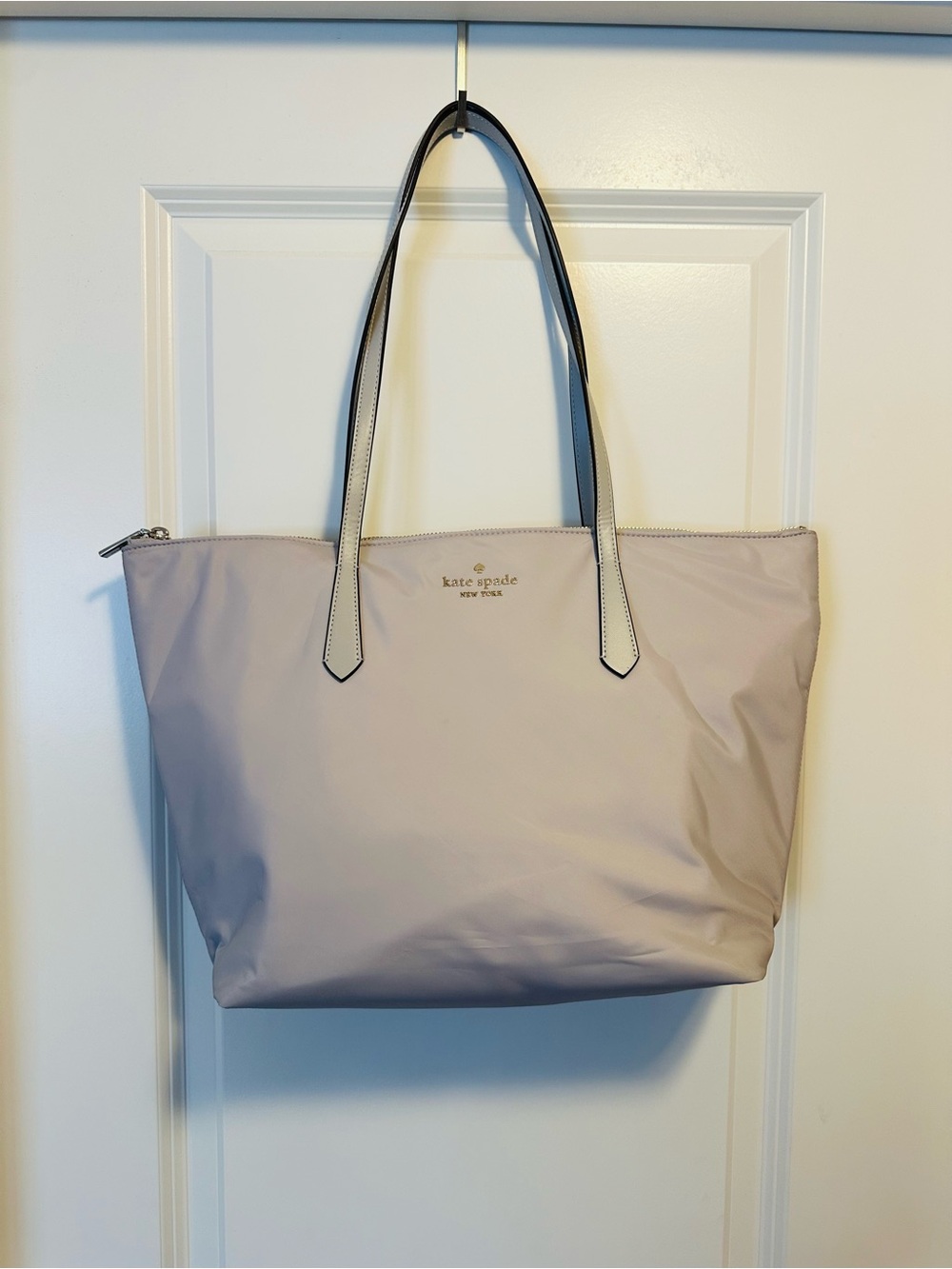 kate spade Light Gray/Platinum Nylon Tote Bag
